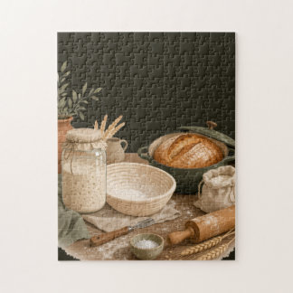 Sourdough Kitchen Cottage Baking Art Jigsaw Puzzle