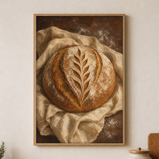 Sourdough Sunday Watercolour Cottagecore Poster