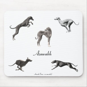 SOURIS Azawakhs black and white Mouse Mat