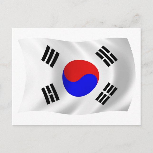 Sourth Korea Flag Postcard (Front)