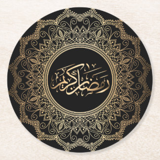sous verre ramadan kareem arabe round paper coaster