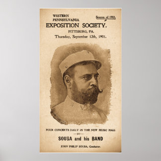 Sousa and His Band - Vintage 1901 Poster