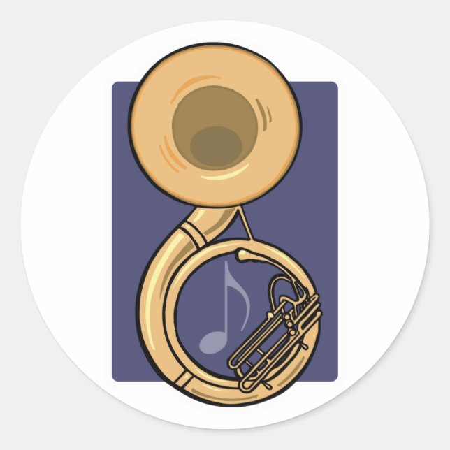sousaphone classic round sticker (Front)