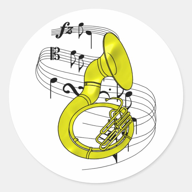 Sousaphone Classic Round Sticker (Front)