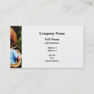 Sousaphone Marching Away - Platinum Finish Business Card