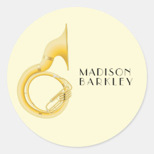 Sousaphone Marching Band Music Teacher Musician Classic Round Sticker