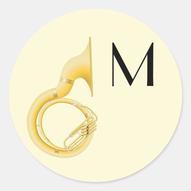 Sousaphone Marching Band Music Teacher Musician Classic Round Sticker (Front)