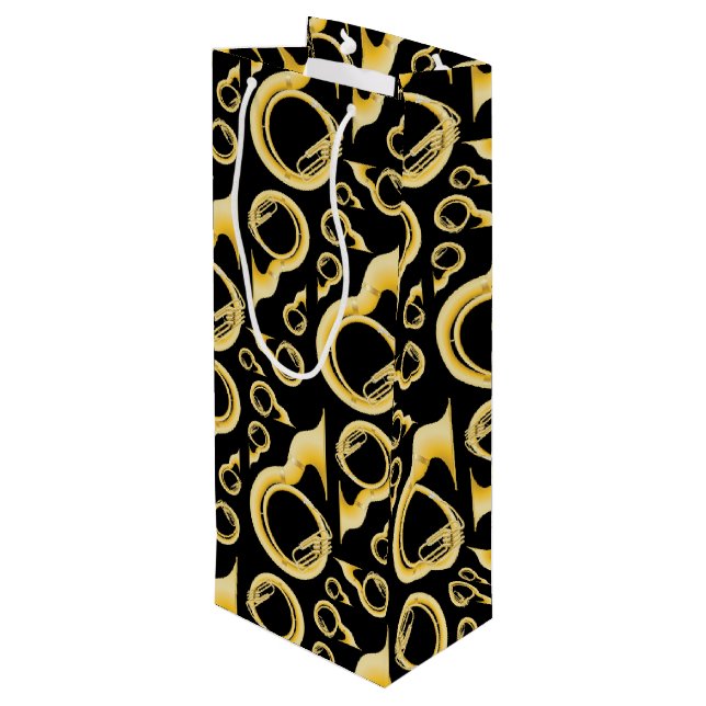 Sousaphone Marching Band Music Teacher Musician Wine Gift Bag (Back Angled)