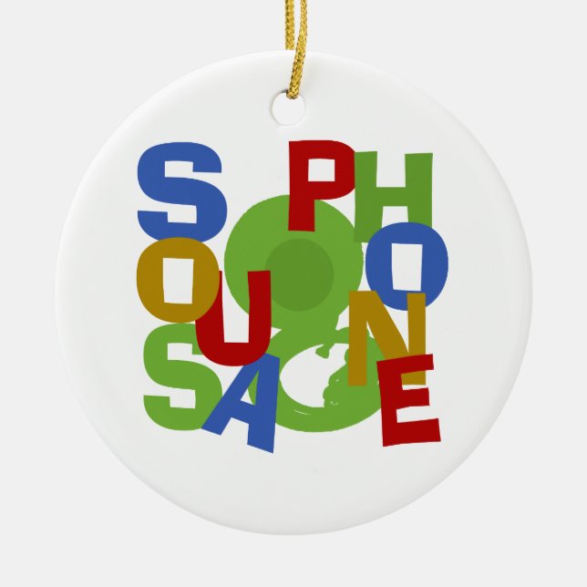 Sousaphone Photo Ceramic Tree Decoration (Front)