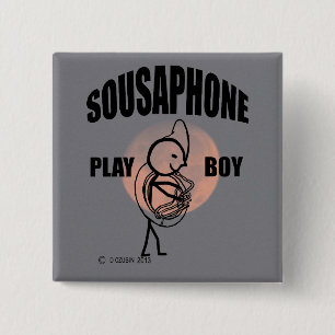 Sousaphone Play Boy 15 Cm Square Badge