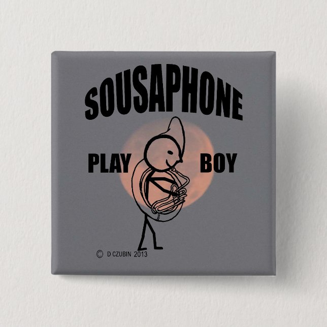 Sousaphone Play Boy 15 Cm Square Badge (Front)