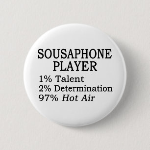 Sousaphone Player Hot Air 6 Cm Round Badge