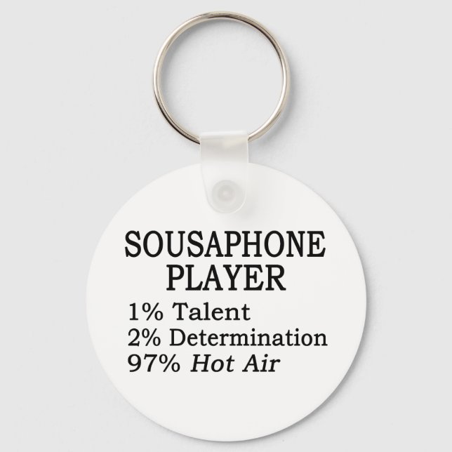 Sousaphone Player Hot Air Key Ring (Front)