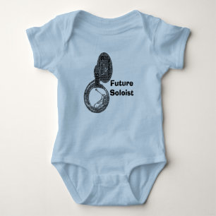 Sousaphone Shaped Word Art Black Text Baby Bodysuit