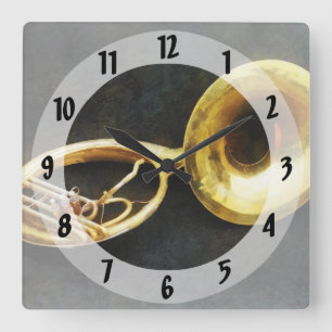 Sousaphone Still Life Square Wall Clock