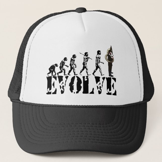 Sousaphone Tuba Tubas Evolution Musical Art Trucker Hat (Front)