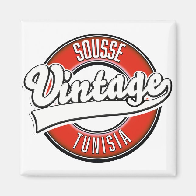 Sousse tunisia vintage style logo magnet (Front)