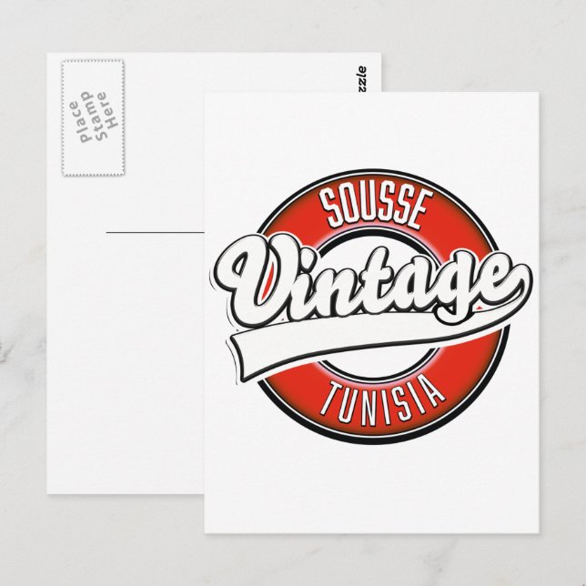 Sousse tunisia vintage style logo postcard (Front/Back)