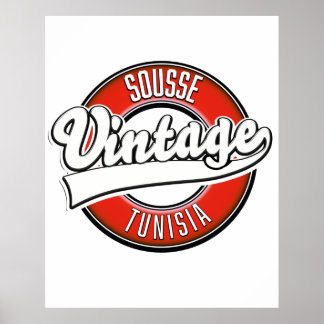 Sousse tunisia vintage style logo poster
