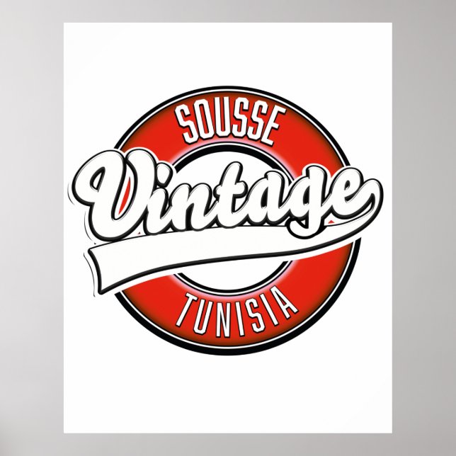Sousse tunisia vintage style logo poster (Front)
