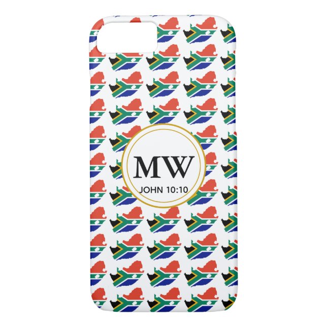 SOUTH AFRICA Abundant Life Christian Monogram Case-Mate iPhone Case (Back)