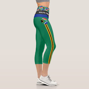 South Africa & African Flag fashion sport /Fitness Capri Leggings