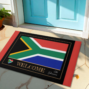 South Africa & African Flag house /sports Welcome Doormat