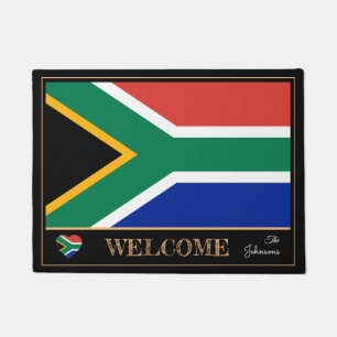 South Africa & African Flag house /sports Welcome Doormat