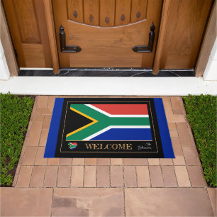 South Africa & African Flag house /sports Welcome Doormat