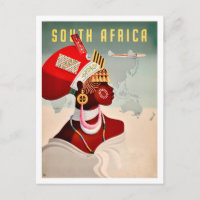 South Africa, African woman,vintage airline travel