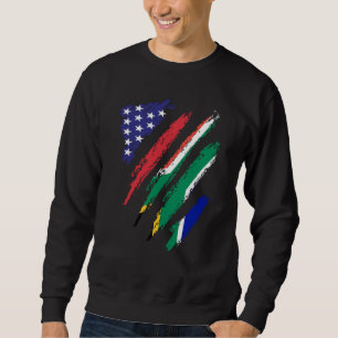 South Africa American Grown Flag USA Patriot Herit Sweatshirt