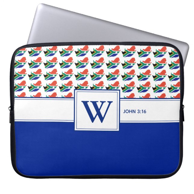 SOUTH AFRICA Bible Monogram Christian Laptop Laptop Sleeve (Front)