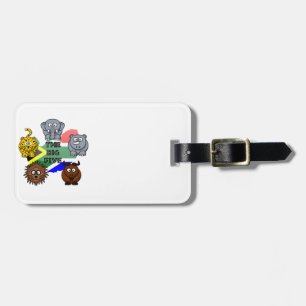South Africa Big Five Safari Animal Cartoon Design Luggage Tag
