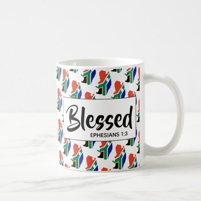 SOUTH AFRICA  Blessed Ephesians Bible Scripture Coffee Mug (Right)
