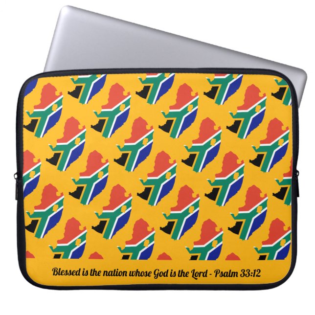 SOUTH AFRICA Blessed Nation Psalm 33 Yellow Laptop Laptop Sleeve (Front)