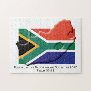SOUTH AFRICA   Blessed Nation   SOUTH AFRICAN FLAG Jigsaw Puzzle
