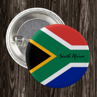 South Africa button, patriotic South African Flag