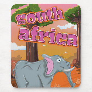 South Africa Cartoon travel poster Mouse Mat