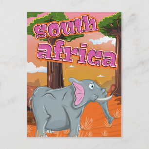 South Africa Cartoon travel poster Postcard