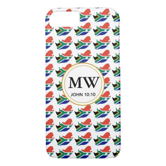 SOUTH AFRICA Christian Abundant Life Monogram Case-Mate iPhone Case (Back)