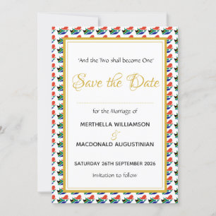 SOUTH AFRICA Christian Custom Wedding Celebration Save The Date