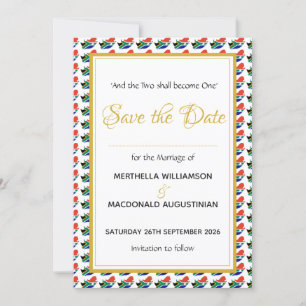 SOUTH AFRICA Christian Custom Wedding Celebration Save The Date