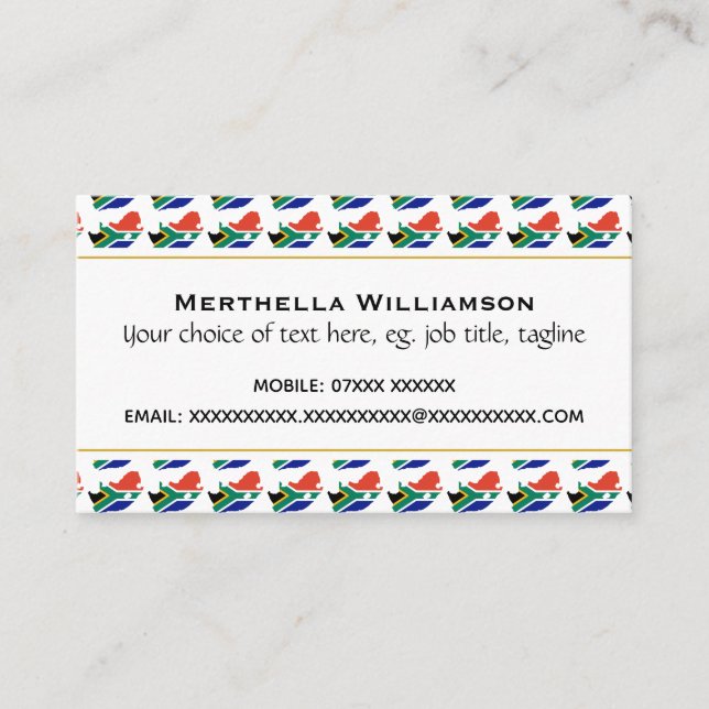 SOUTH AFRICA Christian Scripture John 3:16 Business Card (Front)