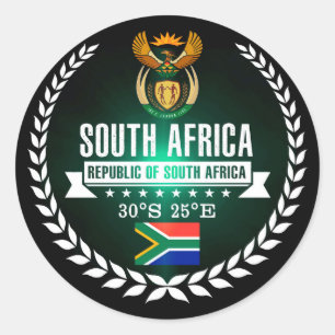 South Africa Classic Round Sticker