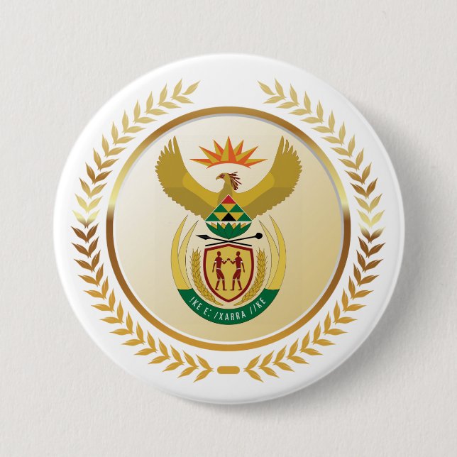 South Africa Coat of Arms 7.5 Cm Round Badge (Front)