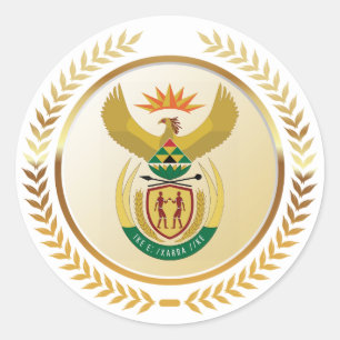 South Africa Coat of Arms Classic Round Sticker