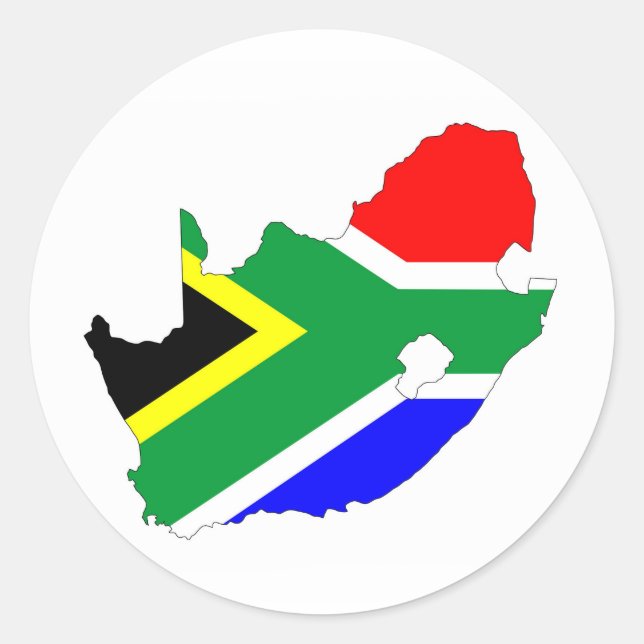 south africa country flag map shape symbol classic round sticker (Front)