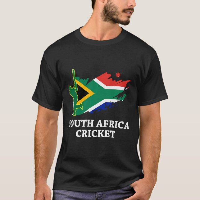 South Africa Cricket South African Flag Colours Pr T-Shirt (Front)