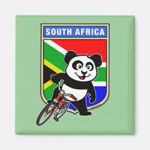 South Africa Cycling Panda Magnet