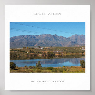 South Africa Dam Water Landscape Travel Poster